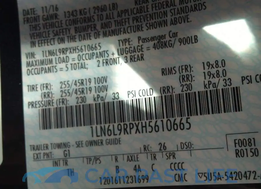 1LN6L9RPXH5610665# 9