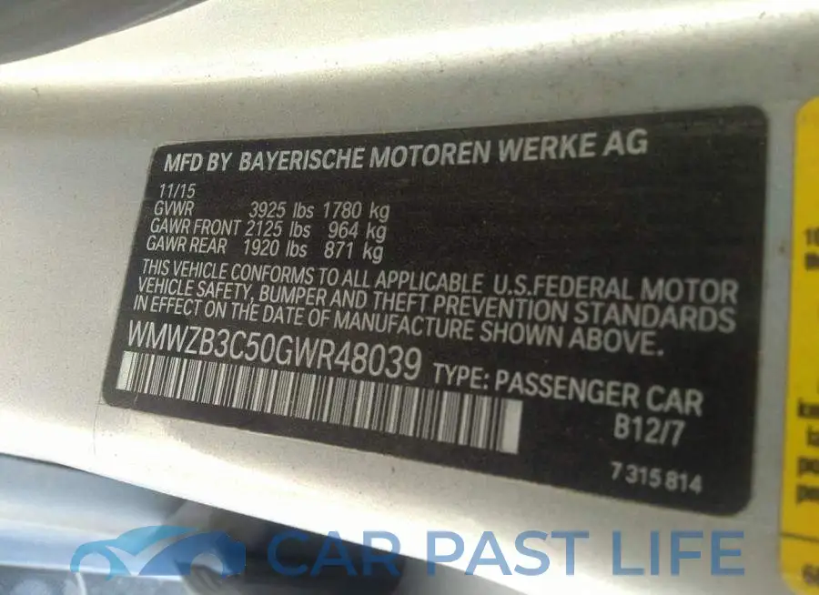WMWZB3C50GWR48039# 9