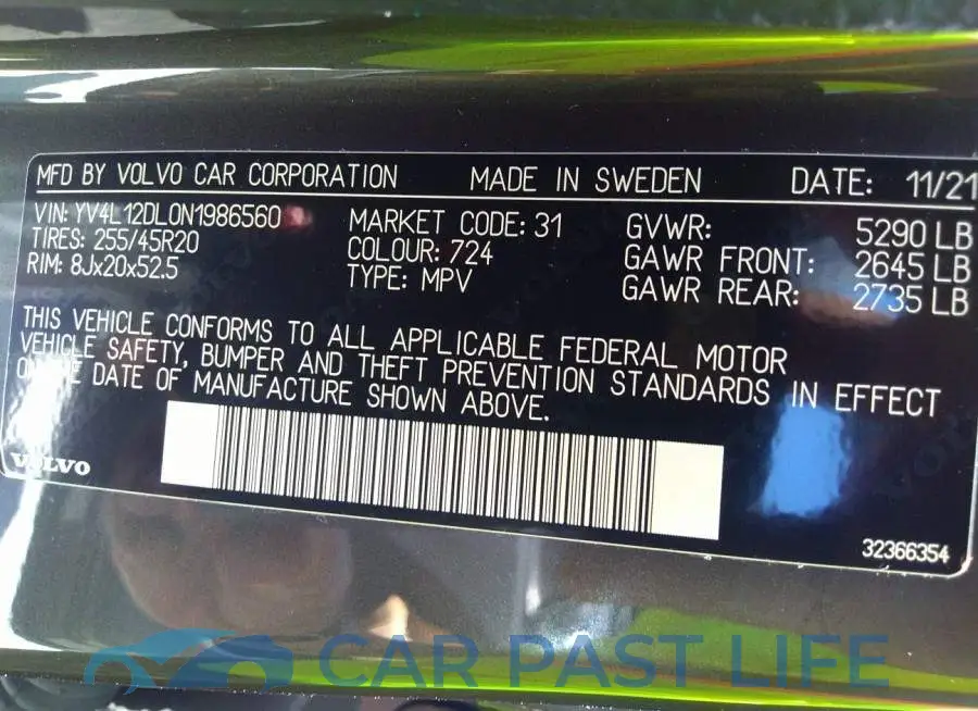 YV4L12DL0N1986560# 9