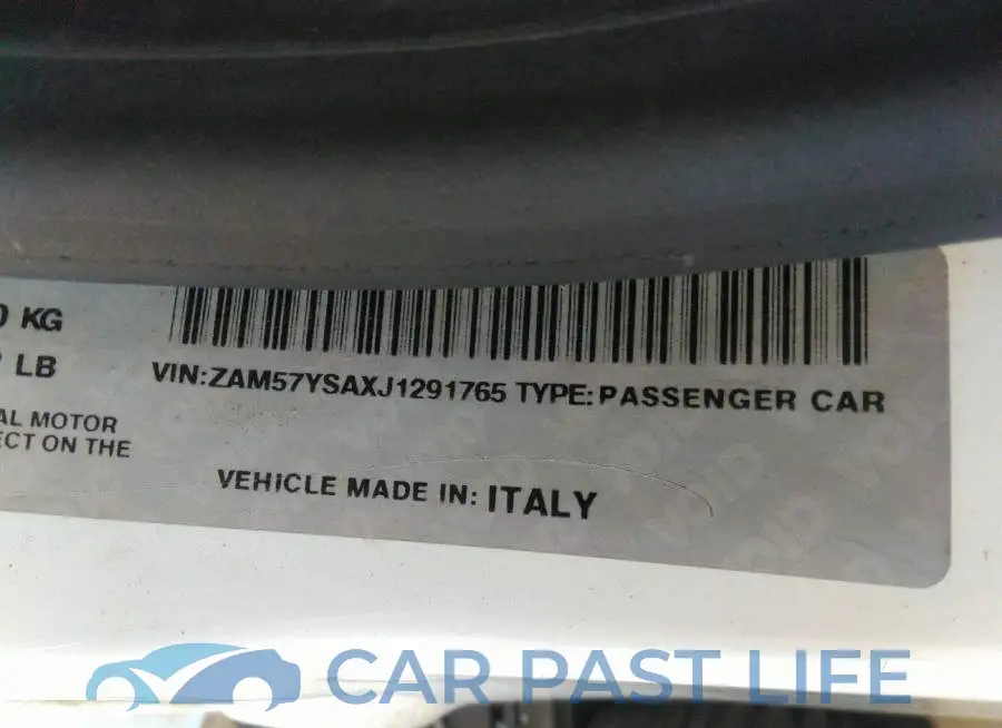 ZAM57YSAXJ1291765# 9