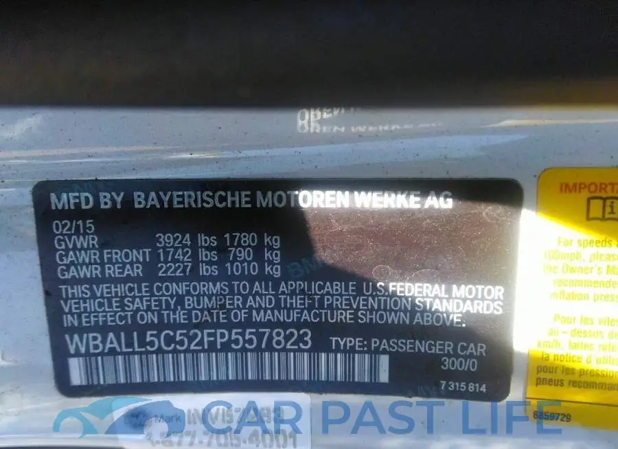 WBALL5C52FP557823# 9