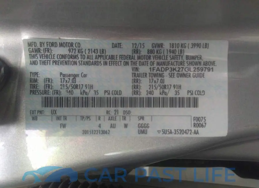 1FADP3K27GL259791# 9