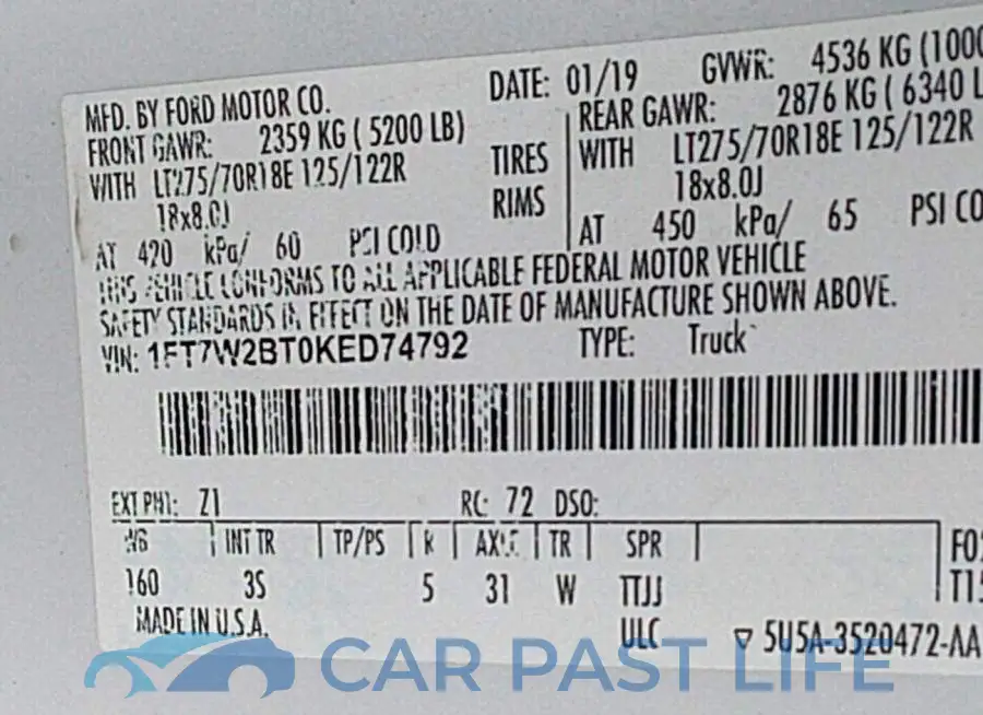 1FT7W2BT0KED74792# 9