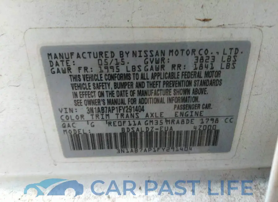3N1AB7AP1FY291404# 9