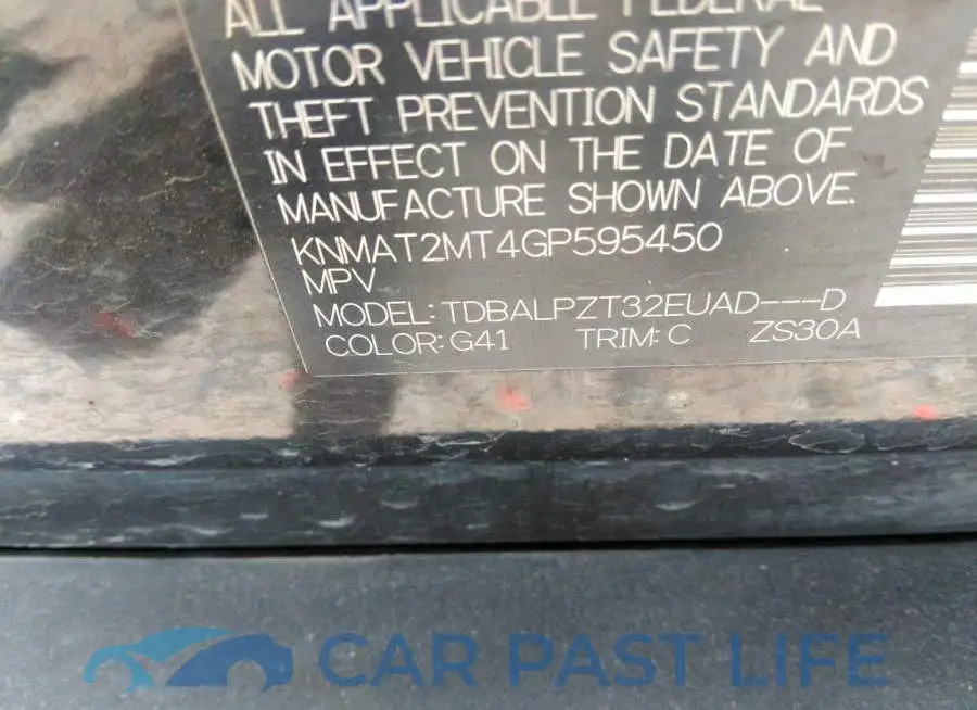 KNMAT2MT4GP595450# 9