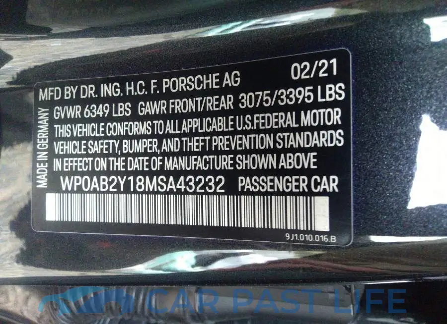 WP0AB2Y18MSA43232# 9