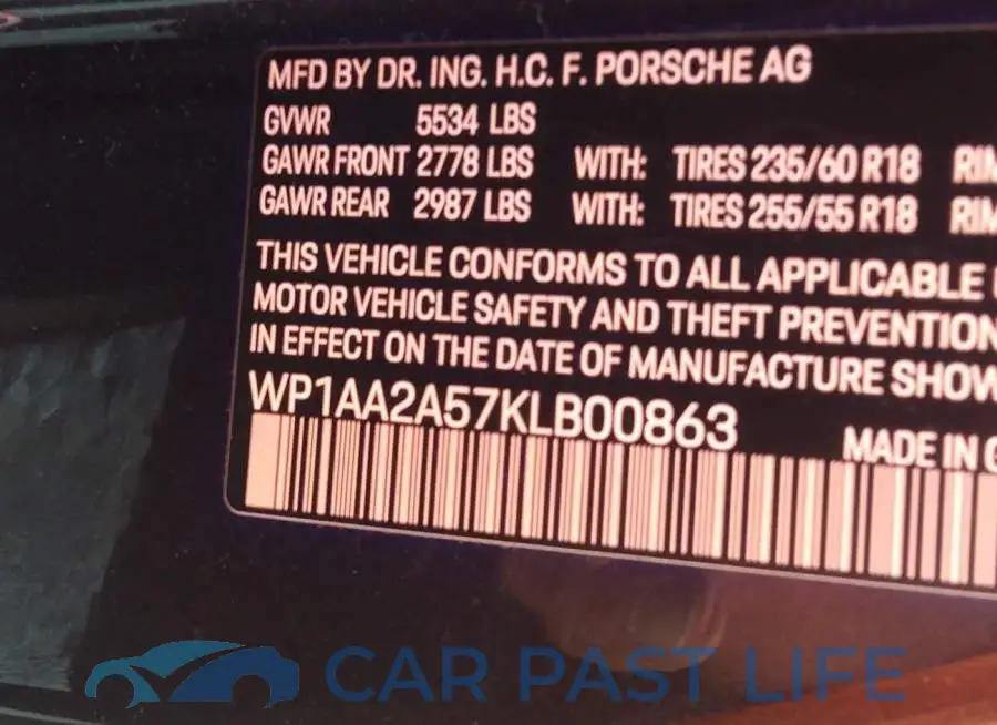 WP1AA2A57KLB00863# 9