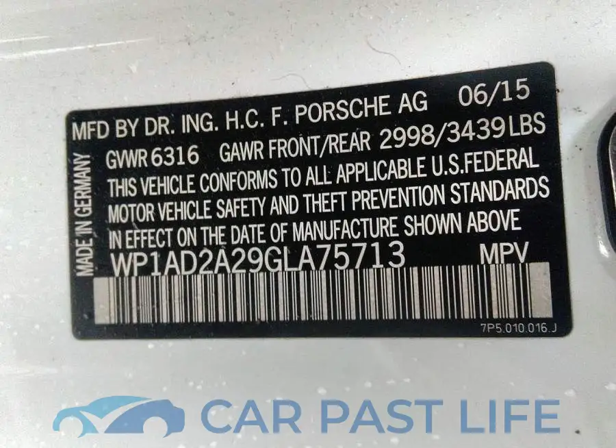 WP1AD2A29GLA75713# 9