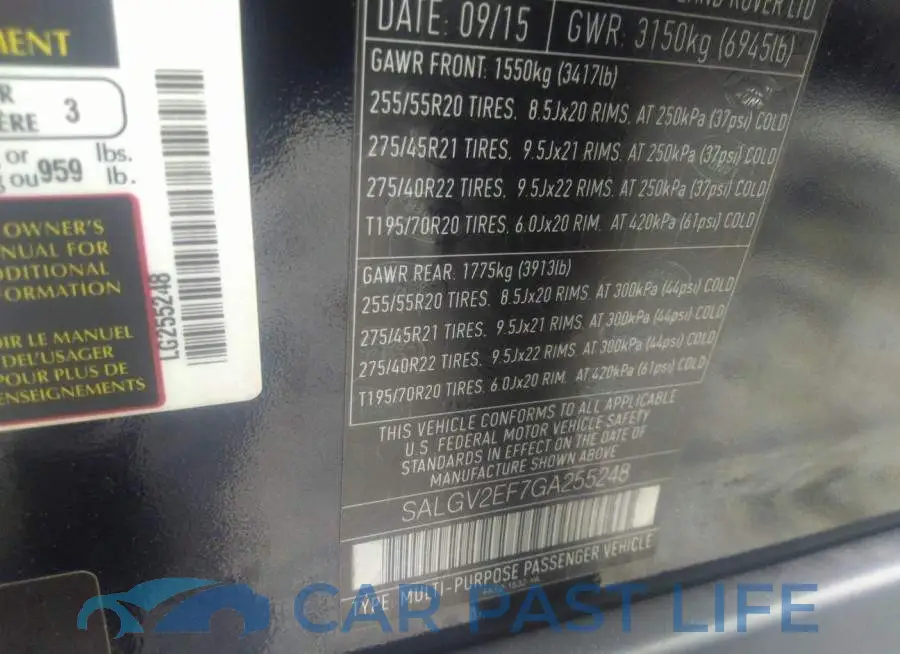 SALGV2EF7GA255248# 9