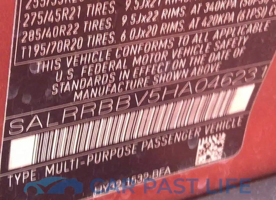 SALRRBBV5HA046231# 9