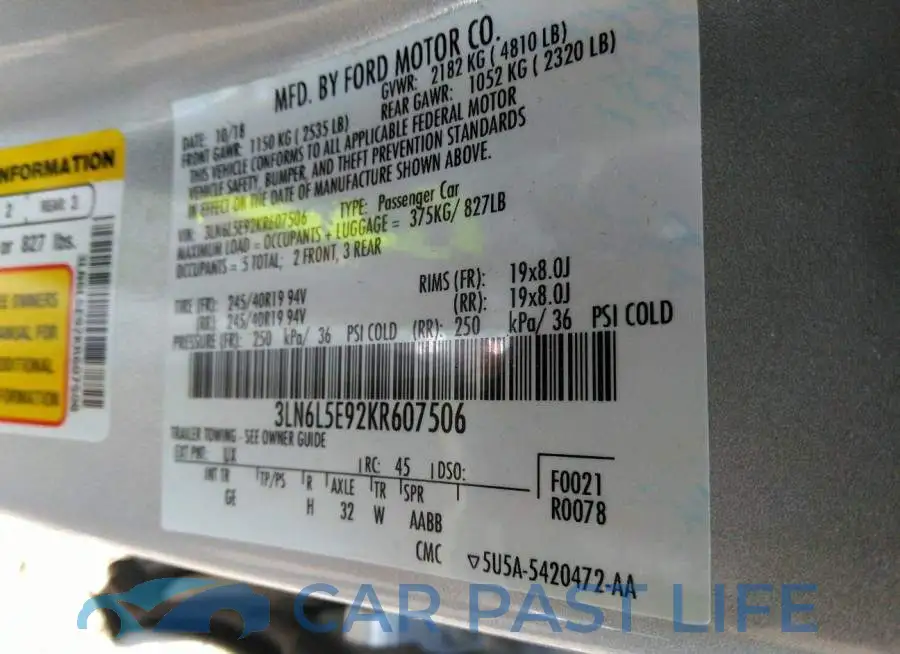 3LN6L5E92KR607506# 9