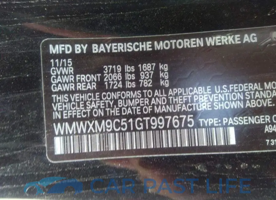 WMWXM9C51GT997675# 9
