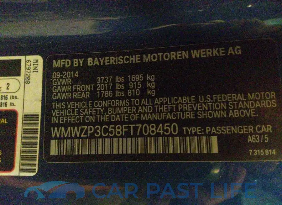 WMWZP3C58FT708450# 9