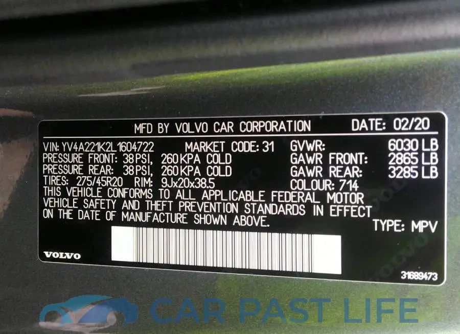 YV4A221K2L1604722# 9
