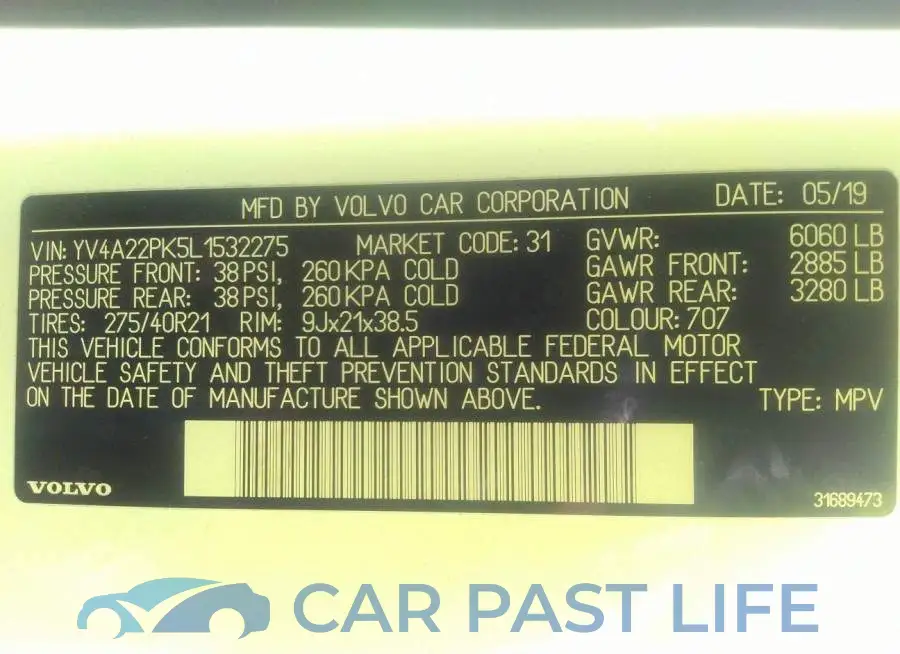 YV4A22PK5L1532275# 9