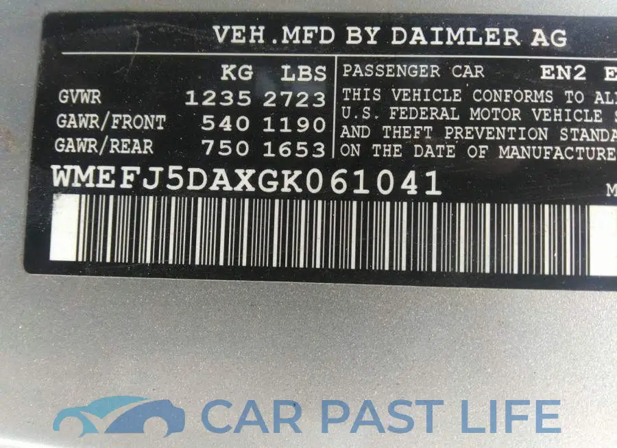 WMEFJ5DAXGK061041# 9