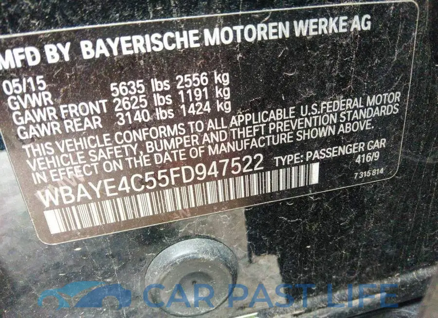WBAYE4C55FD947522# 9