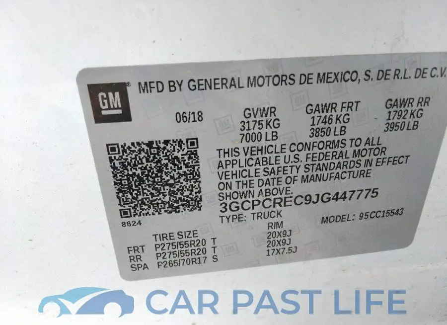 3GCPCREC9JG447775# 9