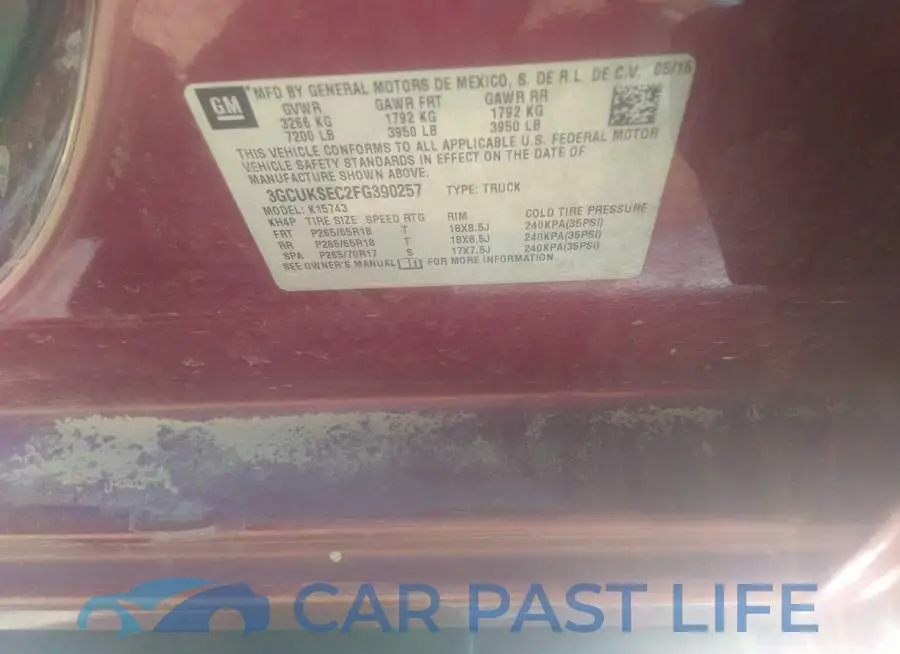 3GCUKSEC2FG390257# 9
