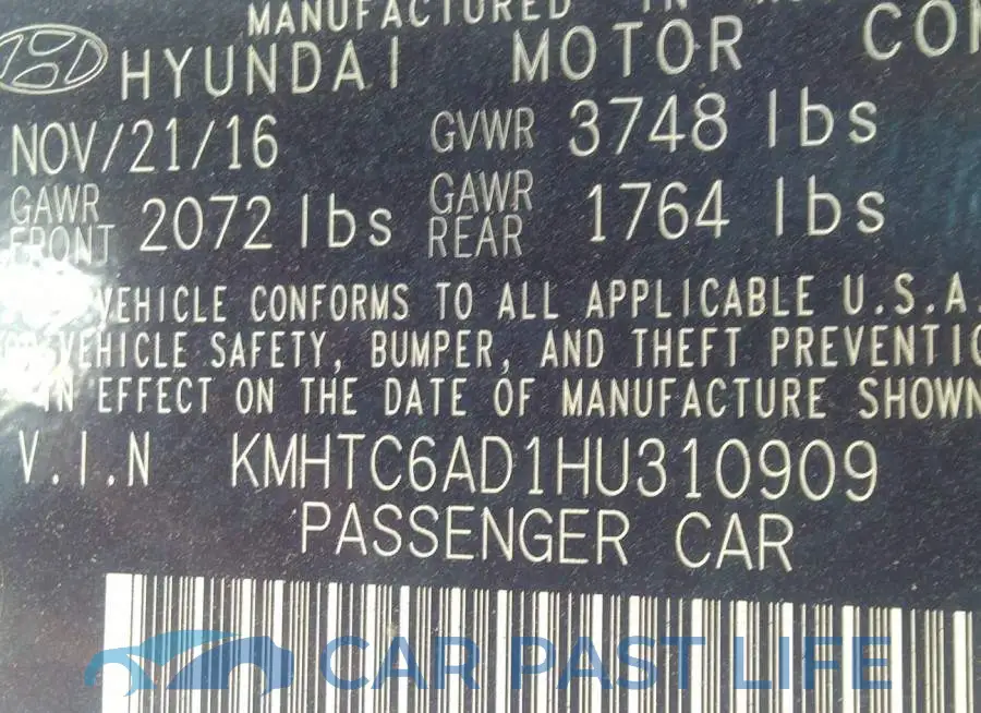 KMHTC6AD1HU310909# 9