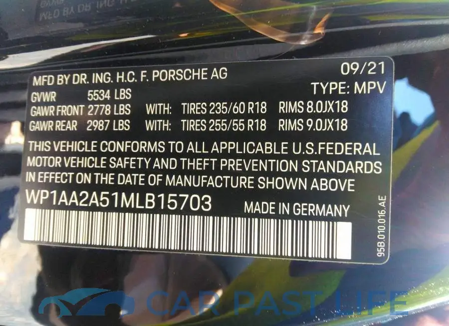 WP1AA2A51MLB15703# 9