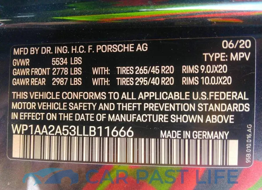 WP1AA2A53LLB11666# 9