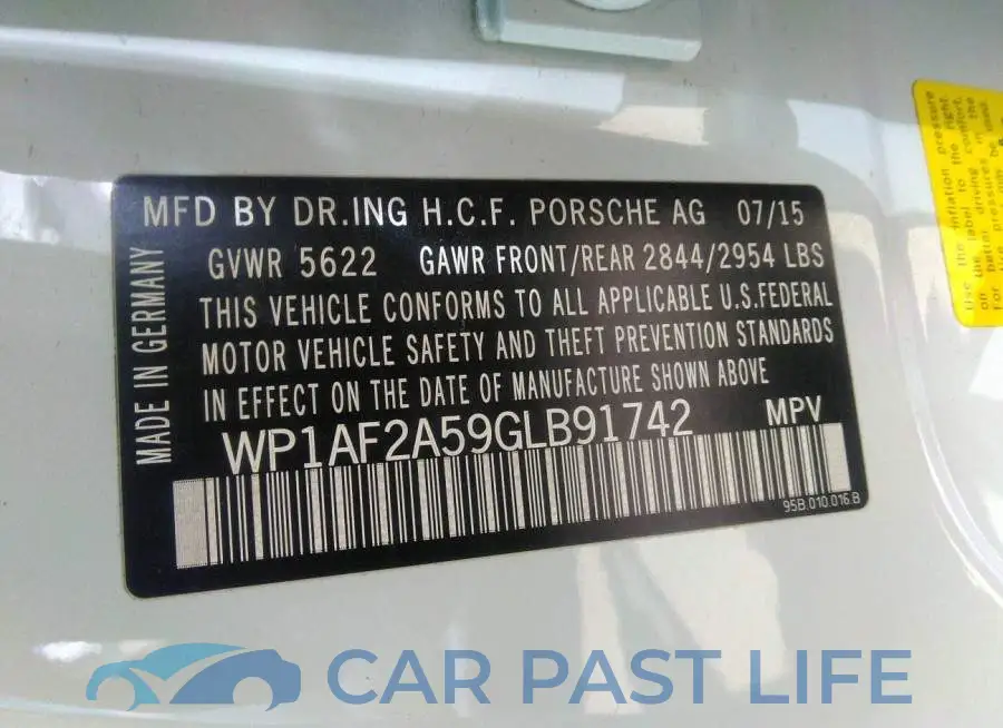 WP1AF2A59GLB91742# 9