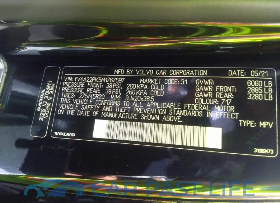 YV4A22PK5M1767597# 9