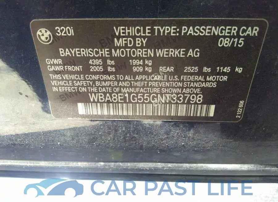 WBA8E1G55GNT33798# 9