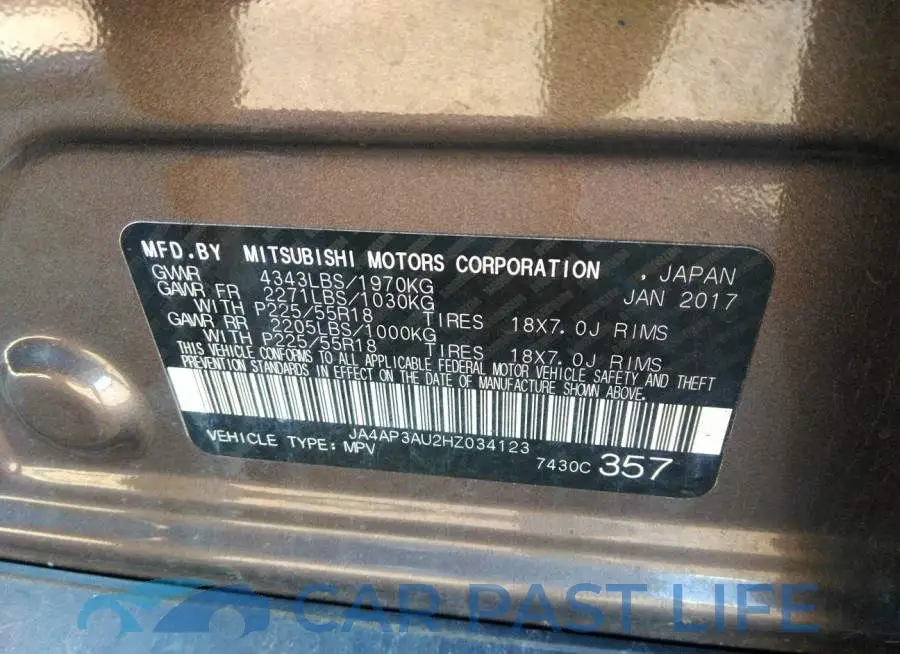 JA4AP3AU2HZ034123# 9