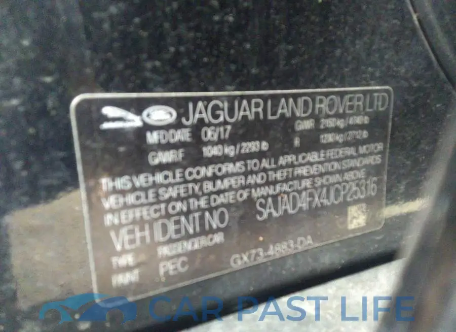 SAJAD4FX4JCP25316# 9