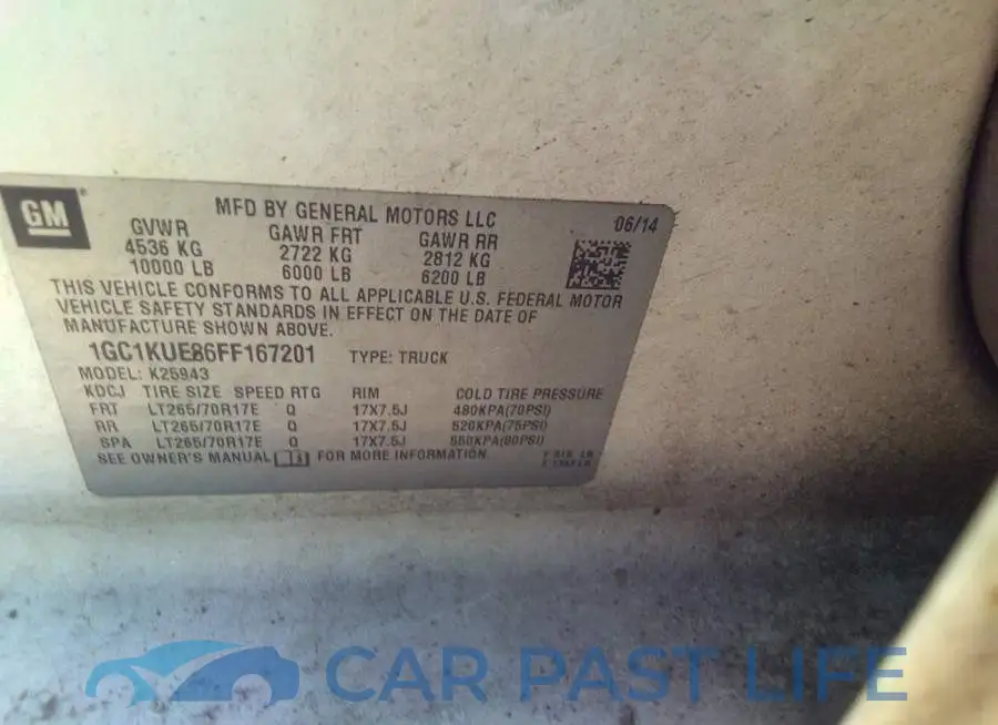 1GC1KUE86FF167201# 9