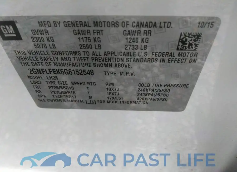 2GNFLFEK6G6152548# 9