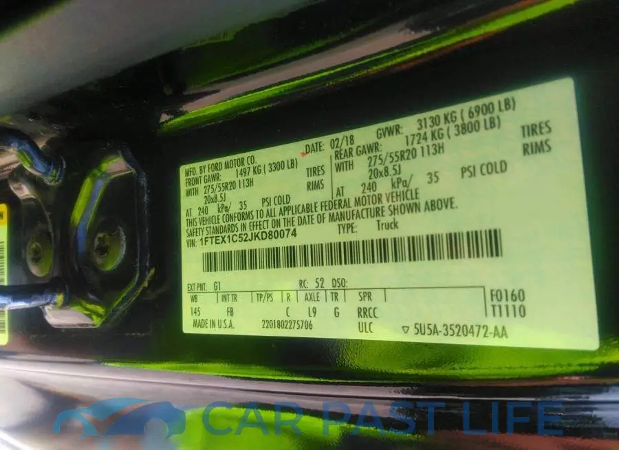 1FTEX1C52JKD80074# 9
