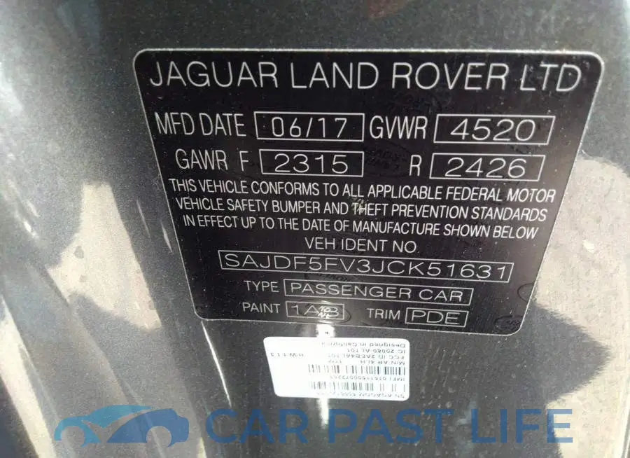 SAJDF5FV3JCK51631# 9