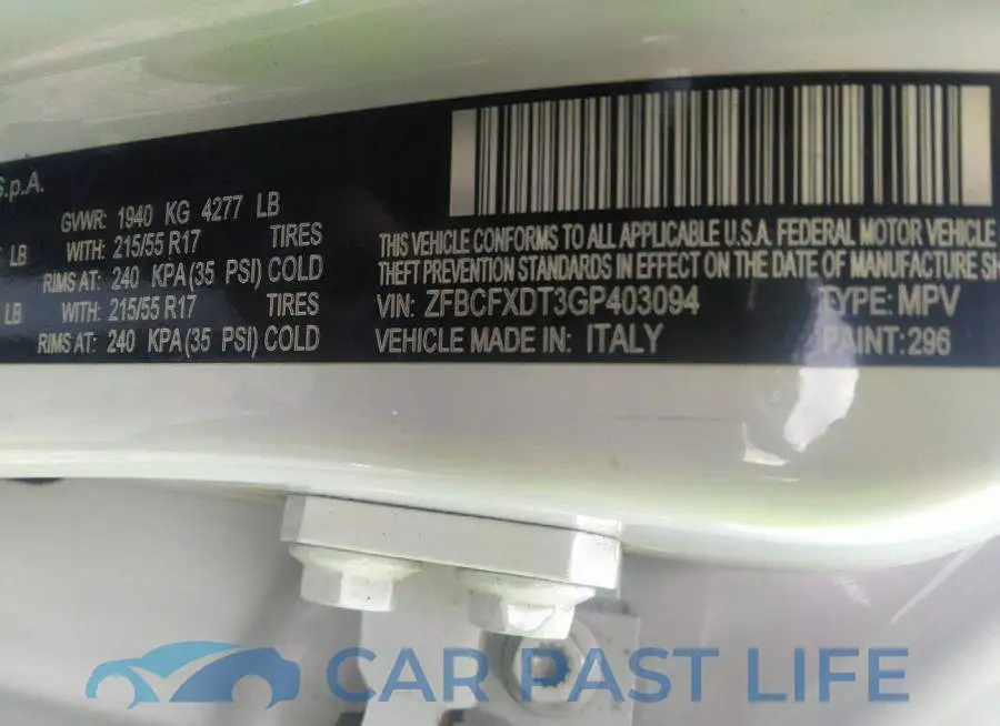 ZFBCFXDT3GP403094# 9