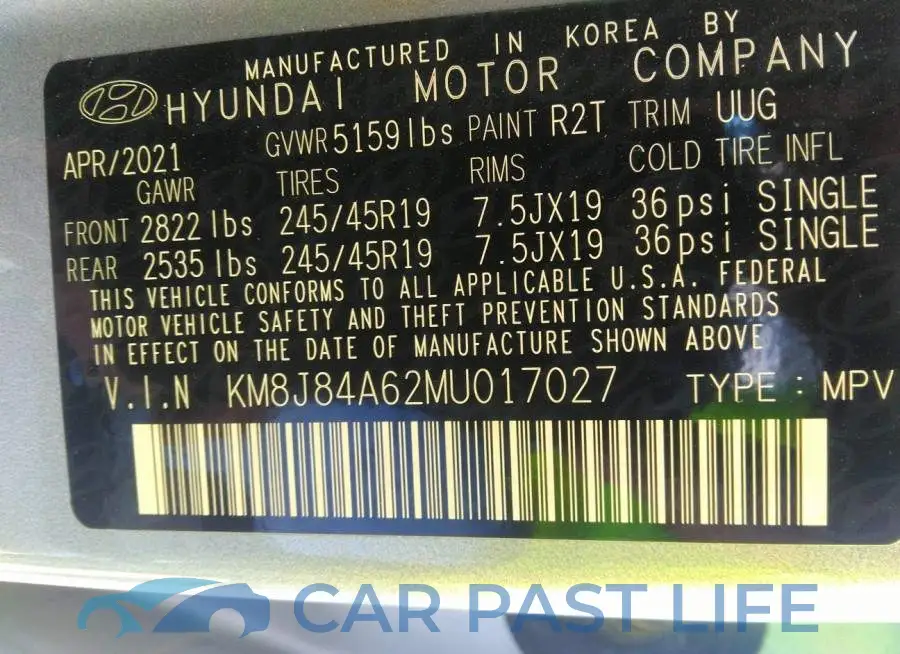 KM8J84A62MU017027# 9