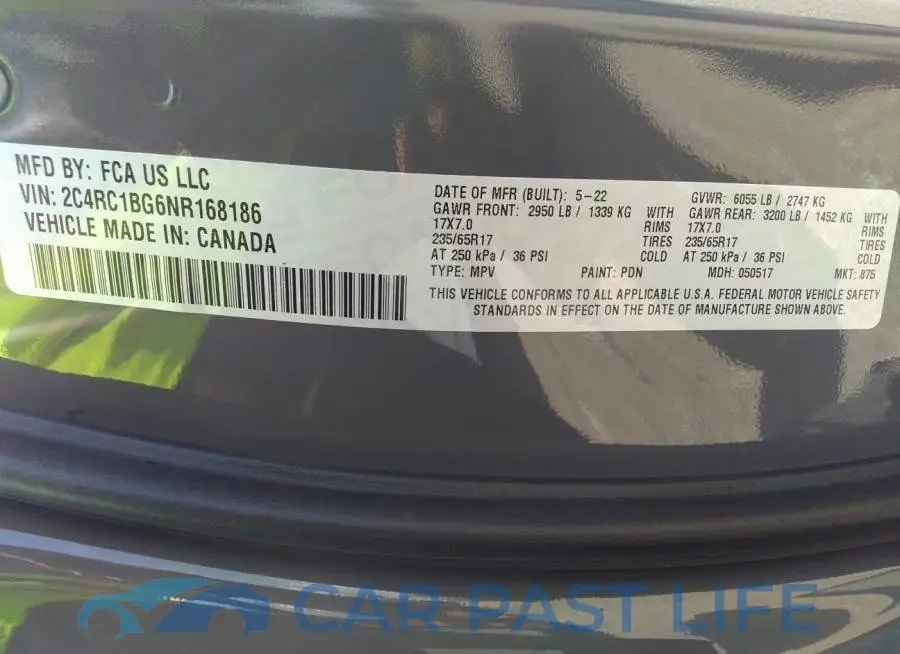2C4RC1BG6NR168186# 9