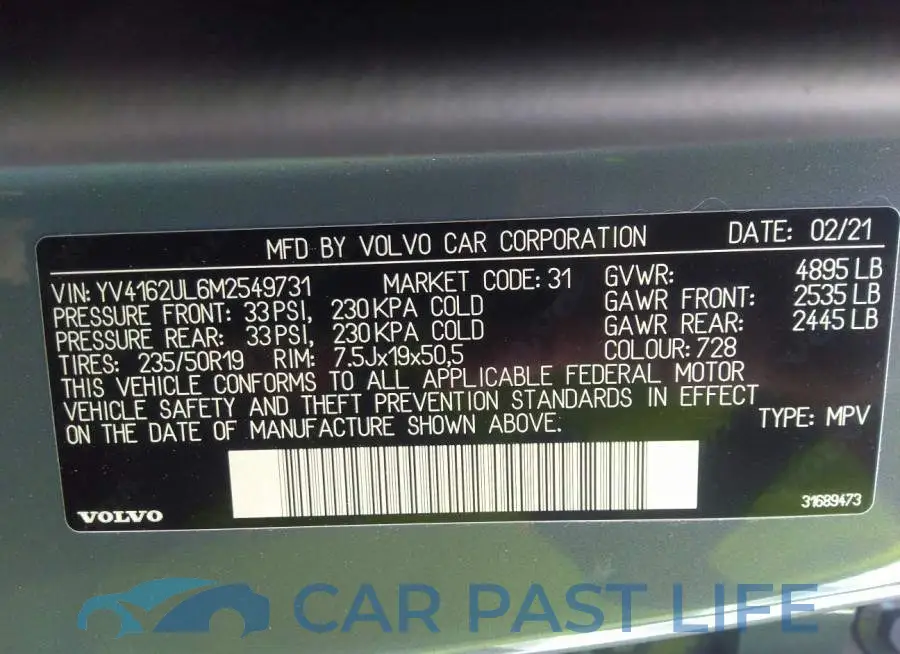 YV4162UL6M2549731# 9