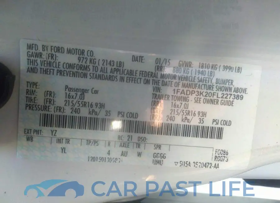 1FADP3K20FL227389# 9