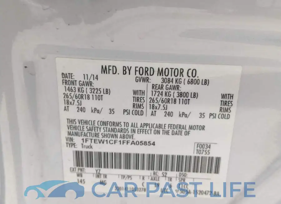 1FTEW1CF1FFA05854# 9