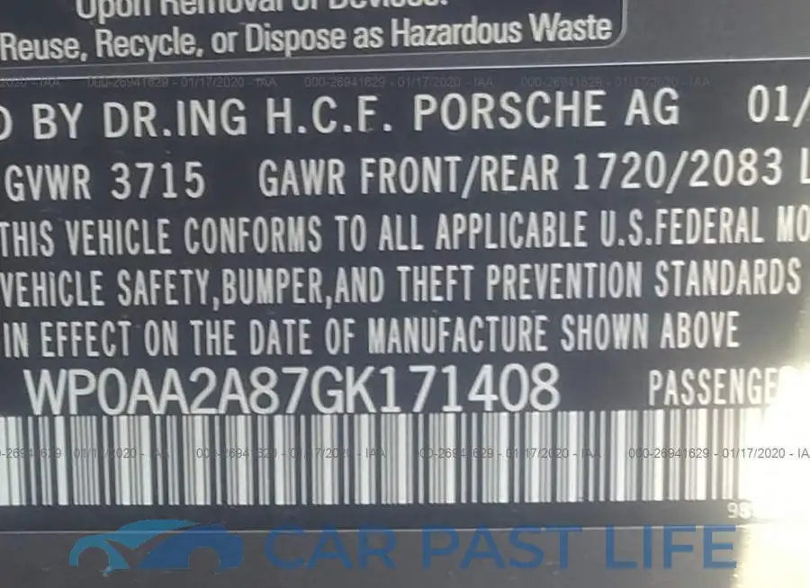 WP0AA2A87GK171408# 9
