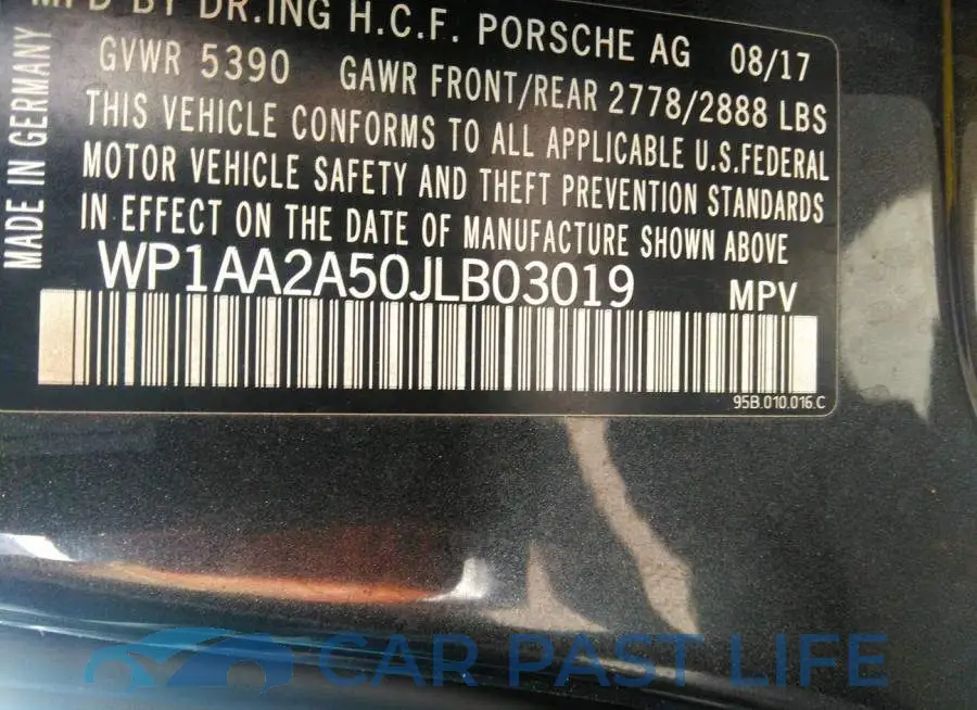 WP1AA2A50JLB03019# 9