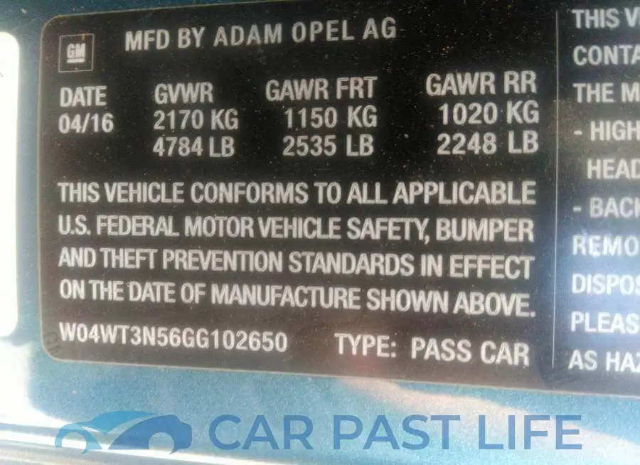 W04WT3N56GG102650# 9