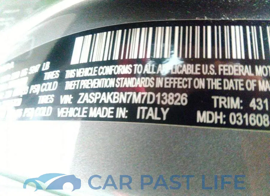 ZASPAKBN7M7D13826# 9