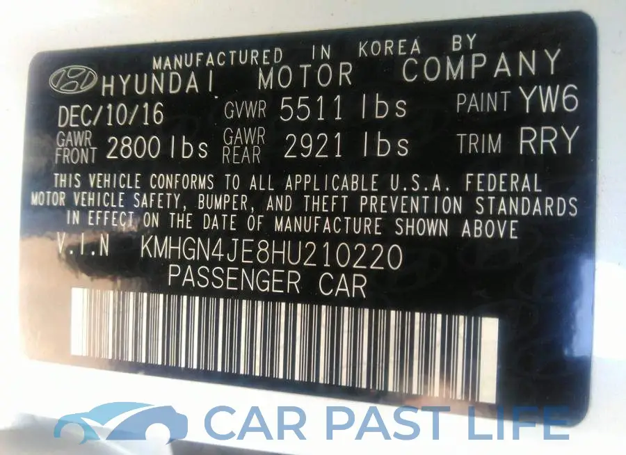 KMHGN4JE8HU210220# 9