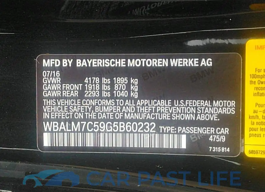 WBALM7C59G5B60232# 9