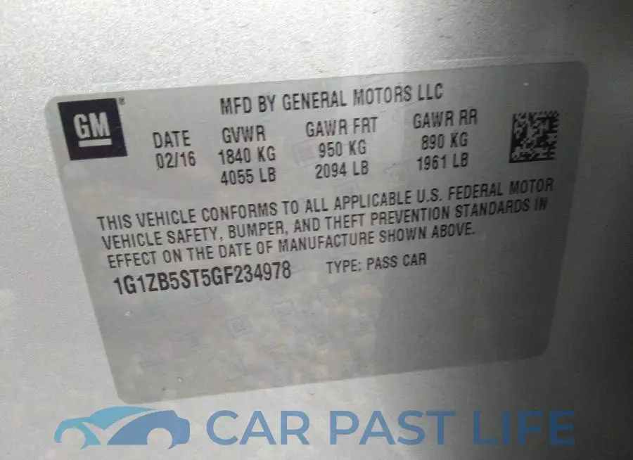 1G1ZB5ST5GF234978# 9