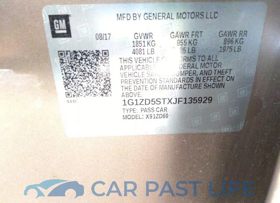 1G1ZD5STXJF135929# 9