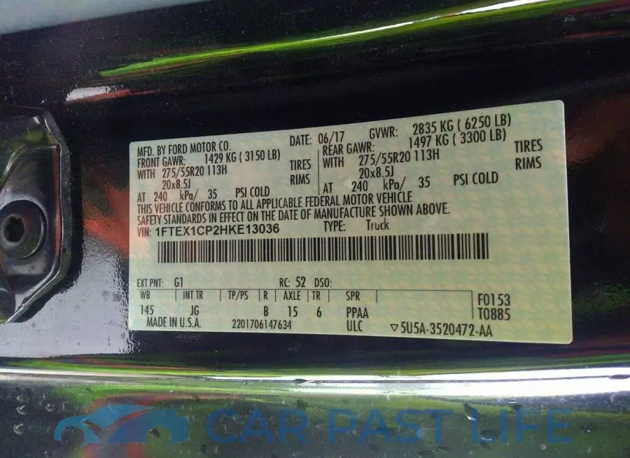 1FTEX1CP2HKE13036# 9